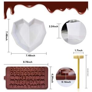 3D Love Heart Diamond Shaped Chocolate Molds Tools Bakeware Cake Mold Handmade